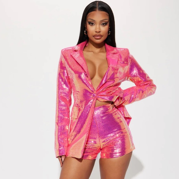 NADINE MERABI KARLA PINK BLAZER  - Worn Once- Excellent Condition S/M w/ FREE - Picture 5 of 7